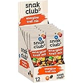 Snak Club Energizer Trail Mix with Roasted Salted Peanuts, Raisins, Chocolatey Candies, Roasted Almonds, Gluten-Free and Kosher Snack, 2 oz Bags, 12 Pack