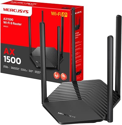 MERCUSYS MR60X Dual Band Router WiFi 6 AX1500 Mbps Gigabit Ethernet