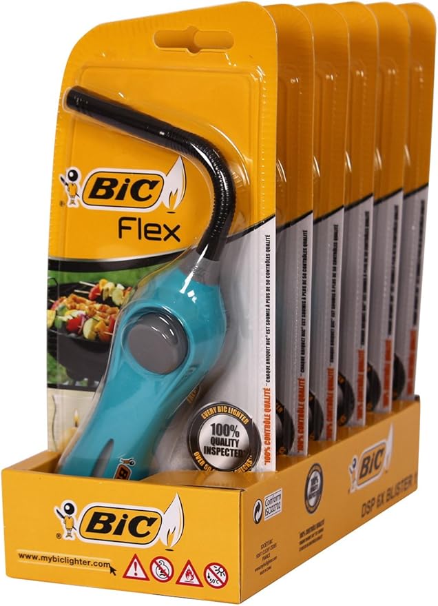 Bic MultiPurpose Lighter Mega Lighter U140 Flex Assorted Blister Pack of 6) Amazon.co.uk