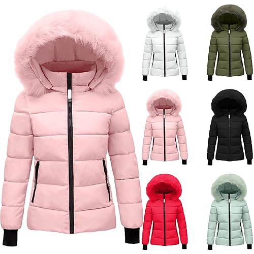 DUHGBNE winter jackets for women uk plus size Winter Jackets for Women UK Warm Thicken Puffer Quilted Down Mid-Lenght Puffer Coats Full Zip Hoodie With Hood lightweight long