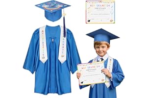 CHCLACE Kindergarten graduation cap and gown with 2025 Tassel, Certificatefor Toddler Children (27"-33")