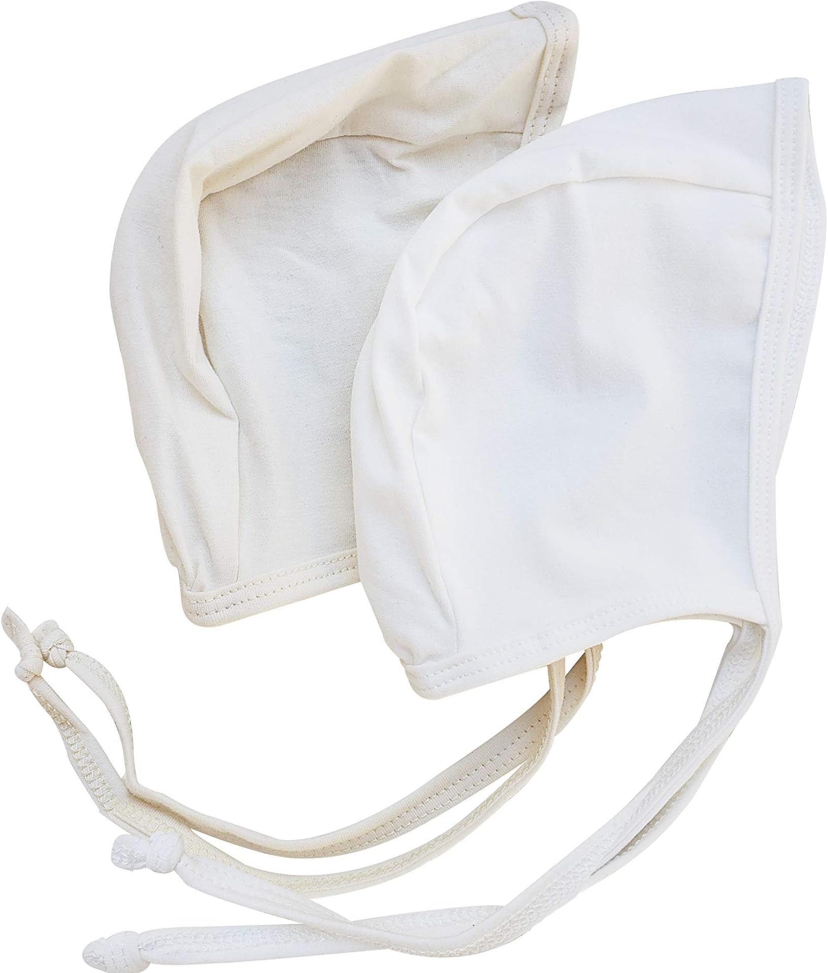 Newborn Baby Cotton Hospital Hat Bonnet Infant Soft Stretchy White Cotton Knit Hat Unisex Natural Baby