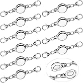 10 Pieces Silver Magnetic Necklace Clasp Round Jewelry Magnetic Clasps for Necklaces Bracelet and Closures Helper Jewelry Making Extender