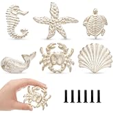 Youeon 6 Pcs Ocean Themed Cabinet Knobs, Metal Drawer Knobs for Dresser, Cupboard, Cabinet Drawer Pull Handles with Screws, Easy to Install