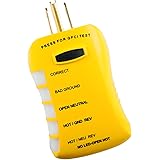 Sperry Instruments HGT6520, Stop Shock II - Single LED Indicator, GFCI Outlet Tester, DIY Testing - 120V AC, 3 Color LED Indicator, Comfort Grip, Patented