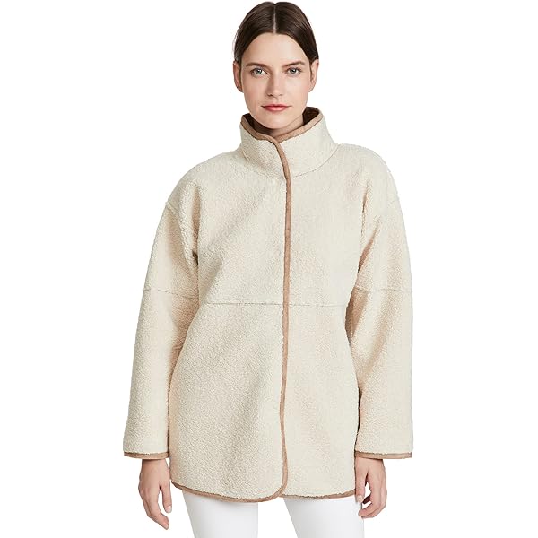 ジャケット・アウター Theory Teddy Fleece Faux Fur Peacoat Theory Women's Faux Fur Peacoat, Light Cocoa, Tan, S at