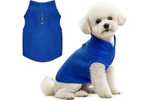 Rbenxia 1 Piece Dog Sweater with Leash Ring Soft Fleece Vest Dog Pullover Warm Jacket Pet Dogs Clothes Winter Dogs Outfits for Small Cat Pets (Blue, Medium)