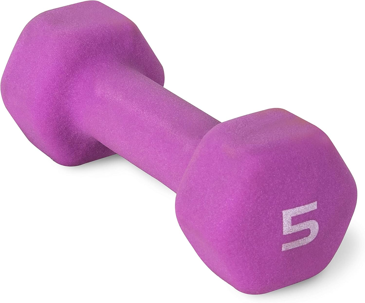 CAP Barbell Neoprene Coated Dumbbell Weights, 5 Pound, Single, Magenta