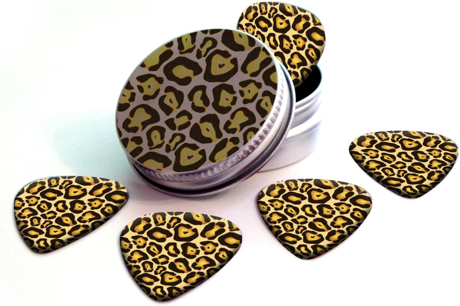 Leopard Print Premium Guitar Picks x 5 With Tin Amazon.co.uk Musical Instruments