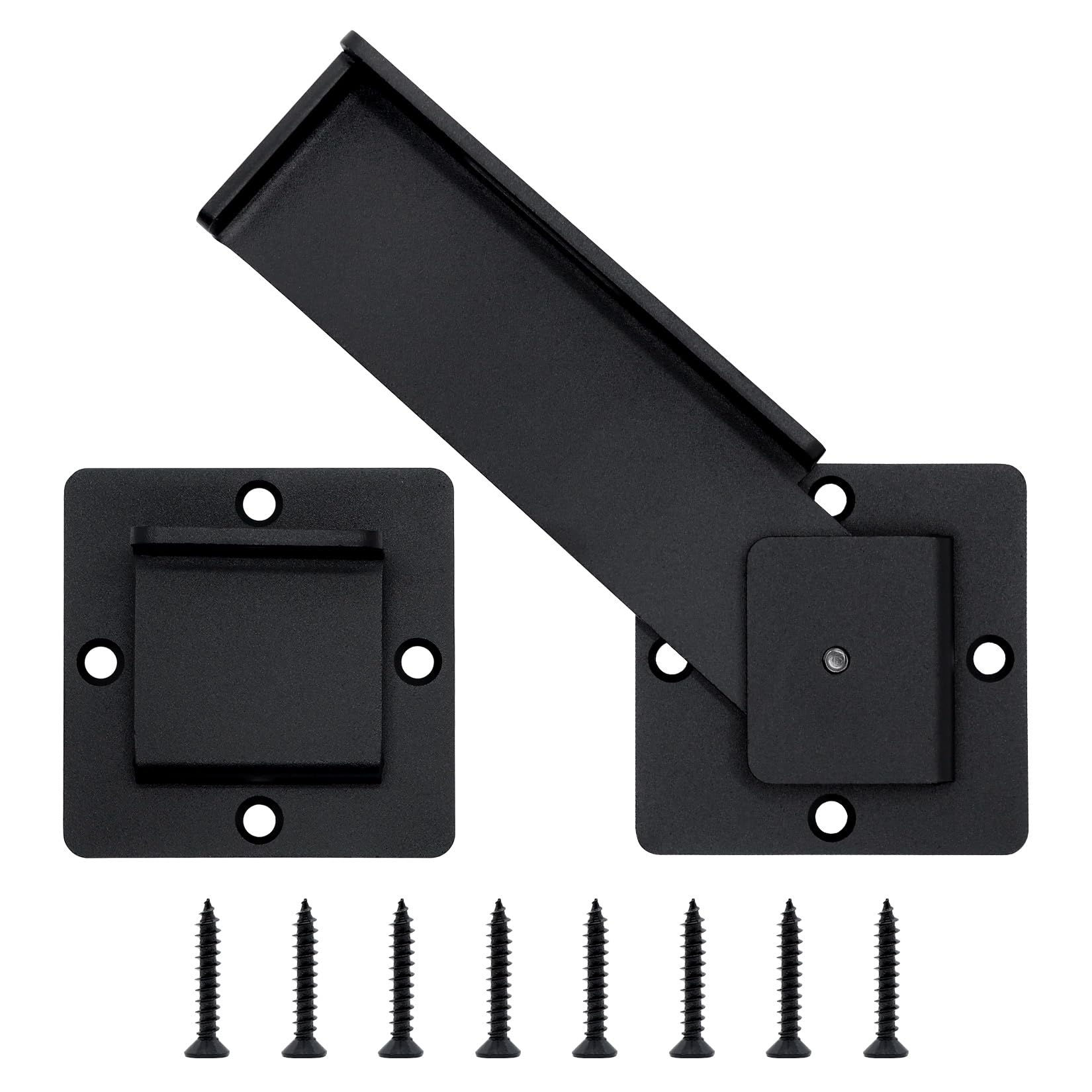 Vwoqiy Flip Gate Latch Lock, Flip Door Latches with Padlock Hole, Heavy Duty Garden Gate Latch for Wooden Gates Outdoor Indoor Swing and Sliding Open Gate Barn Door Lock Latches(Black)