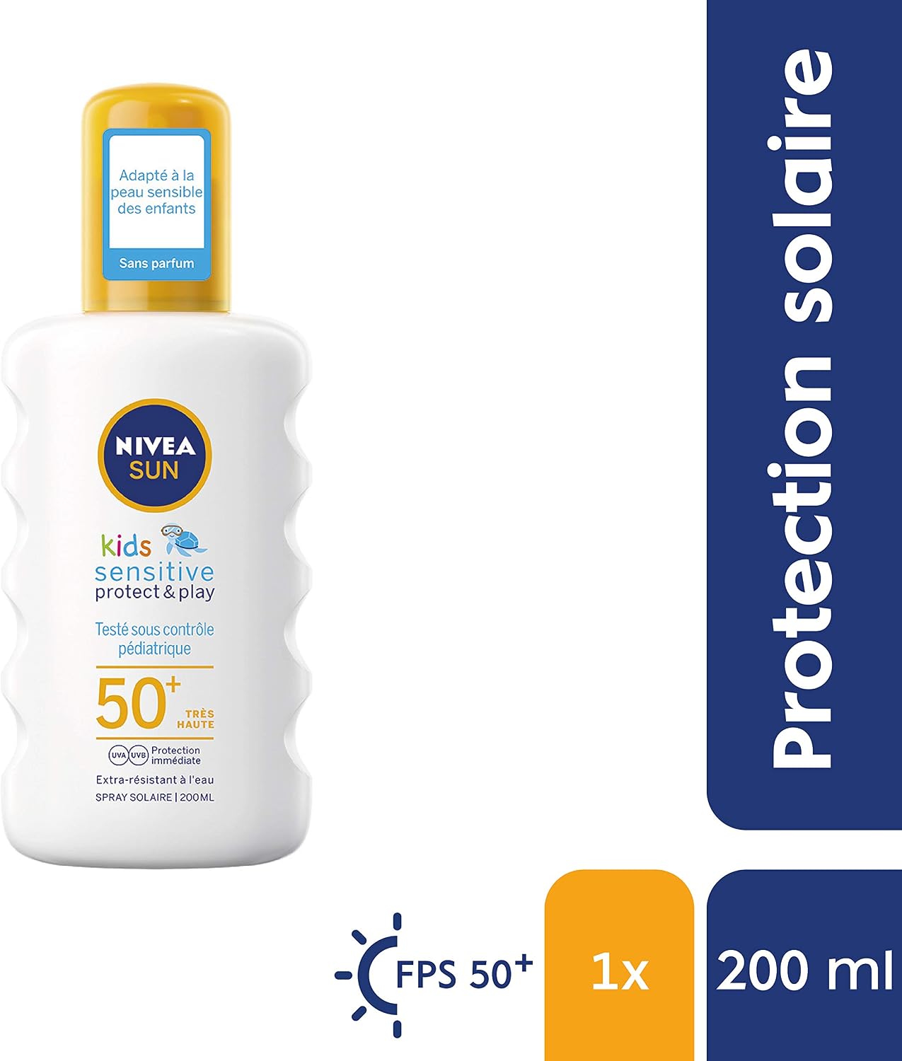 NIVEA Sun Spray Protector Kids Sensitive Protect/Play FPS 50+ 200 ml, 1 ml (Pack of 200) - Image 3