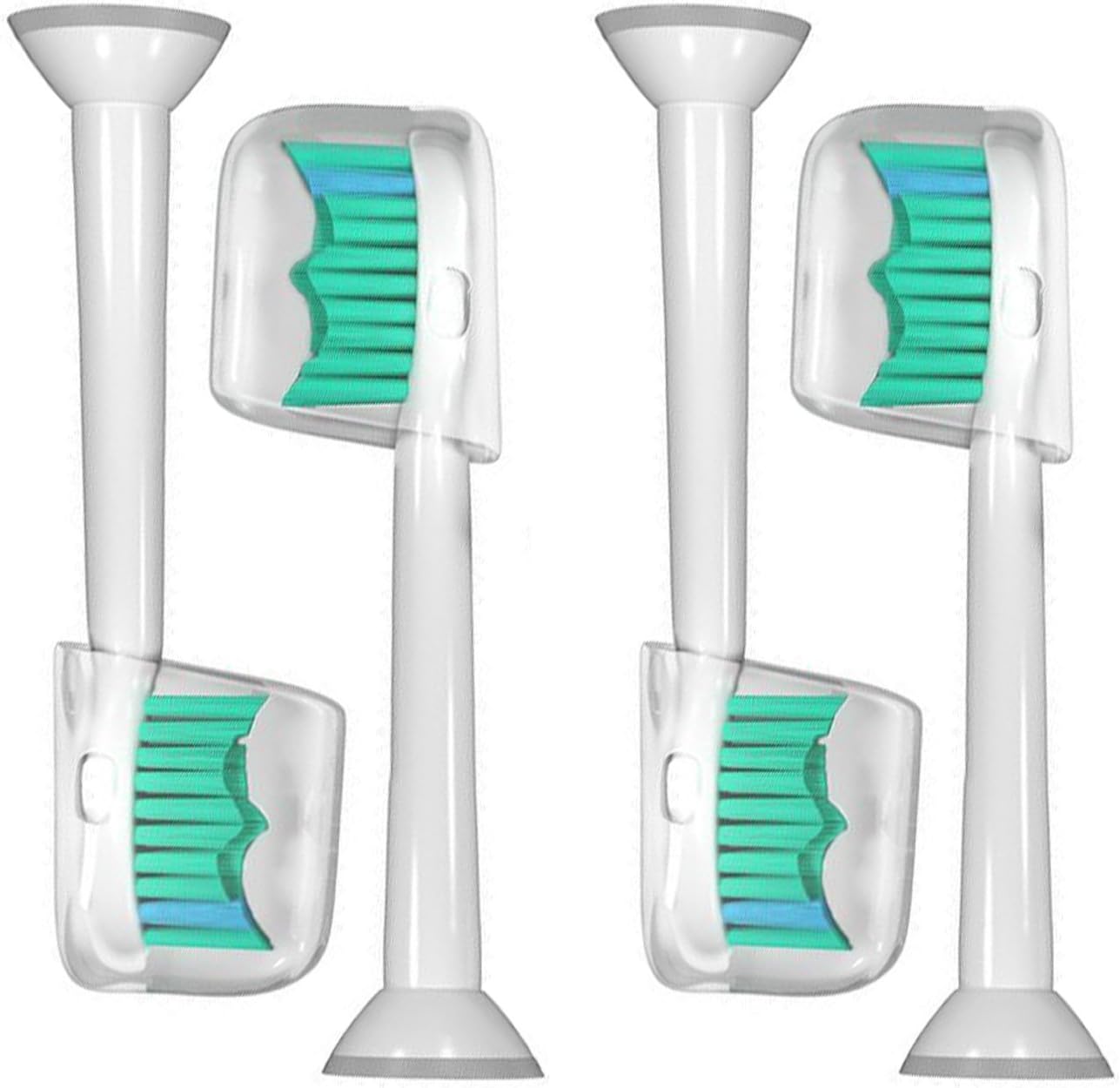 Replacement Toothbrush Heads for Sonicare compatible with Philips Models: ProResults, DiamondClean FlexCare - EasyClean - PowerUp - HealthyWhite (4x, Toothbrush Heads)