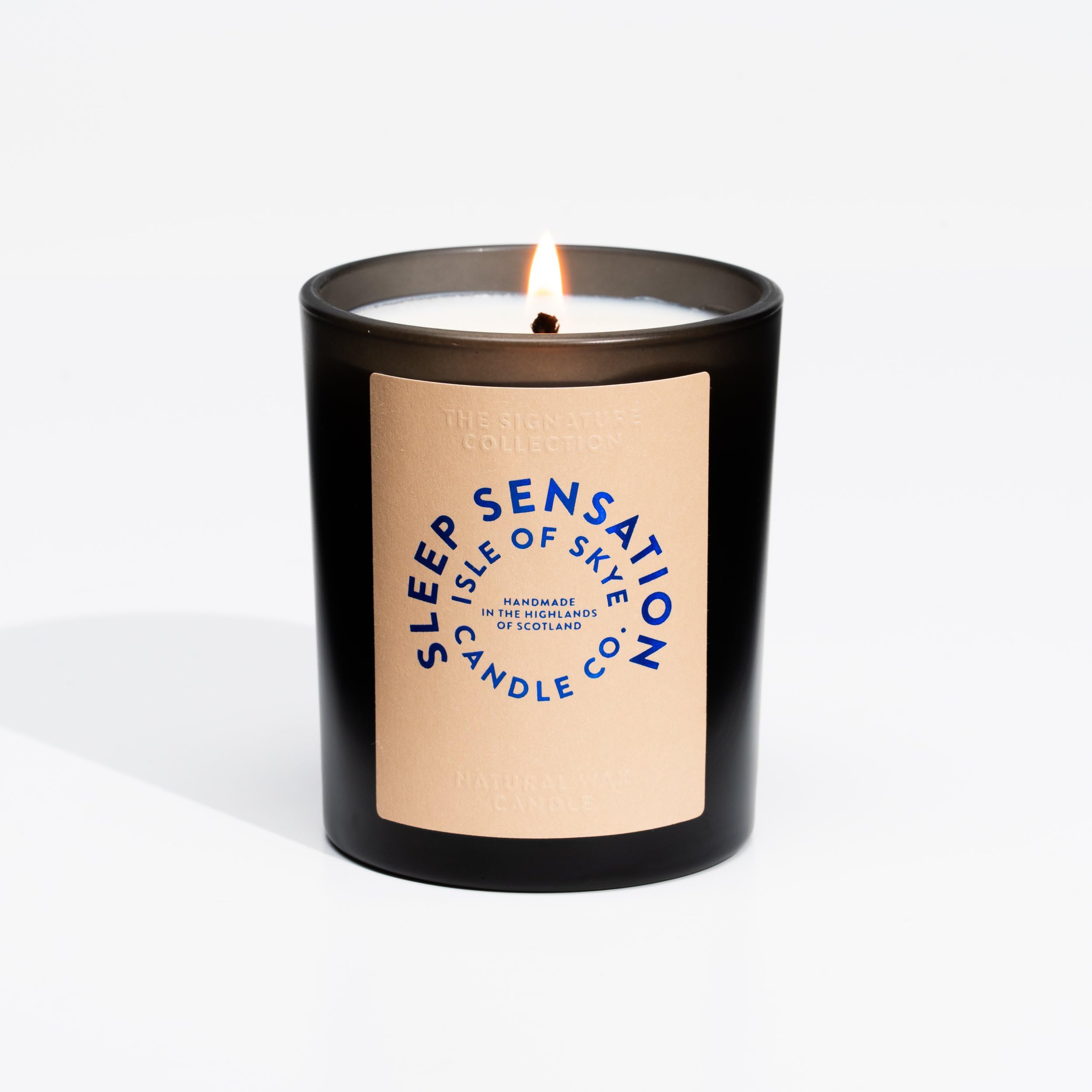 Isle of Skye Candle Company Sleep Sensation Scented Black Tumbler | Natural Soy Wax Candle | Handmade in Scotland | Premium Scented Candle | Elegant Black Jar, Engraved Wooden Lid | 45 Hours Burn Time