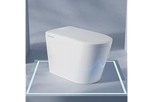 KK KE KING KE KING Smart Toilet with Bidet Built-in, Auto Dual Flush, Auto Open & Close Bidet Toilet with Heated Seat, Instant Warm Water, Remote Control, ADA Height Tankless Toilet (White)