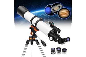 [New 2023] Gaterda Telescope, 90mm Aperture 700mm Telescope for Adults Astronomy, Multi-Coated High Transmission Telescopes for Beginners with AZ Mount Tripod to See Moon, Saturn and Jupiter