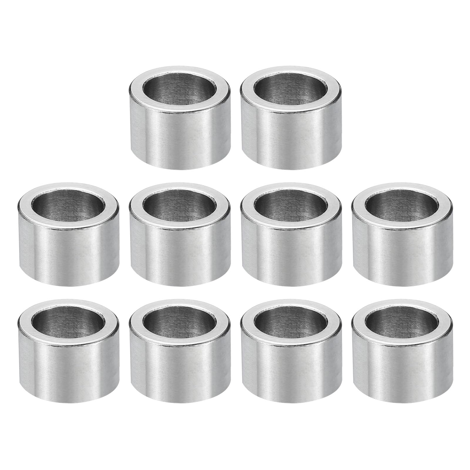 PATIKIL M8 Stainless Steel Spacers, 10Pcs Metal Spacer Stainless Steel 8.2mm ID x 12mm OD x 8mm L Stainless Steel Spacer Screw Standoff for 5/16" or M8 Screw