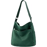 KALIDI Canvas Tote Bag Large Hobo Crossbody Shoulder Handbag Zipper Messenger Bag for Women or Men Casual College Work