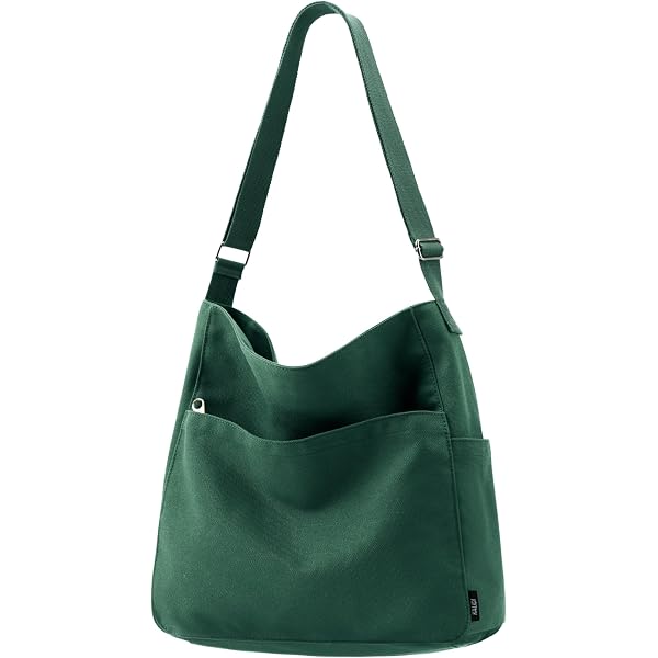 Augbunny 100% Baumwolle Canvas Tragetasche 2er-Set – Mit Reißverschluss Und Außentasche, Robust & Vielseitig