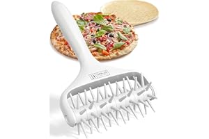 Orblue Pizza Dough Docker, Pastry Roller with Spikes Pizza Docking Tool for Home & Commercial Kitchen - Pizza Making Accessories that Prevent Dough from Blistering Light Gray