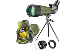 GOSKY 20-60x80 HD Spotting Scope with Tripod, Carrying Bag - BAK4 Angled Scope for Target Shooting Hunting Bird Watching Wildlife Scenery (with Smartphone Adapter+SLR Mount Compatible with Nikon)