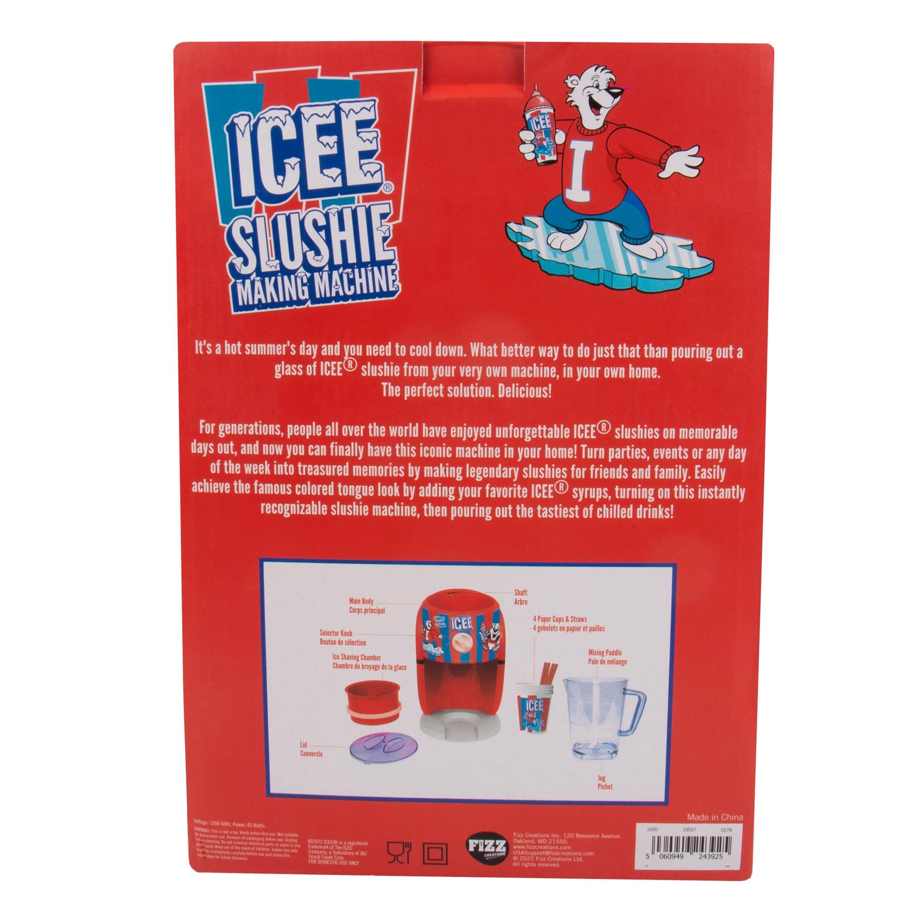 ICEE Snow Cone Machine – Officially Licensed Ice Shaver & Slushie Maker, Frozen Drink Maker for Kids & Adults, Homemade Slushies, Party & Summer Treats, Countertop Appliance