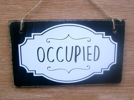 Amazon Com Pottelove Occupied Bathroom Door Sign Secret Santa Gift Toilet Sign Housewarming Gift Occupied Sign Home Kitchen