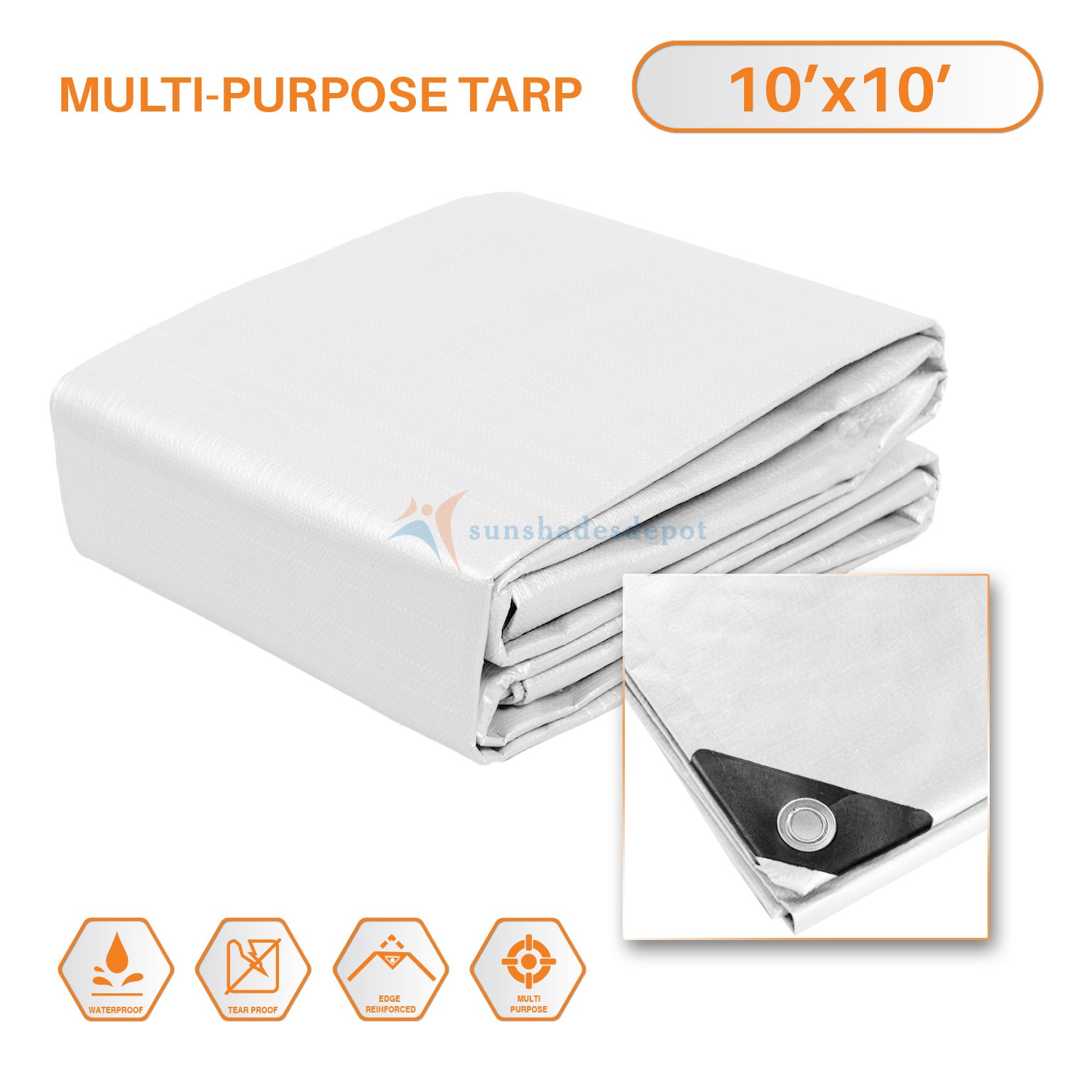 Sunshades Depot 20 x 40 Feet Heavy Duty 10 Mil White Multipurpose