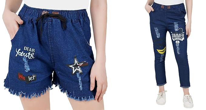 jogger jean shorts womens