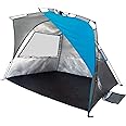 E-Z UP Wedge Portable Beach Tent, 51"x51" Entrance with 2 Roll-Up Windows and with Storage Pocket, Splash