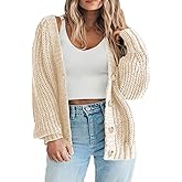 Eytino Womens Plus Size Cardigan Sweater Long Sleeve Button Down Chunky Knit Open Front Cardigans Outwear(1X-5X)