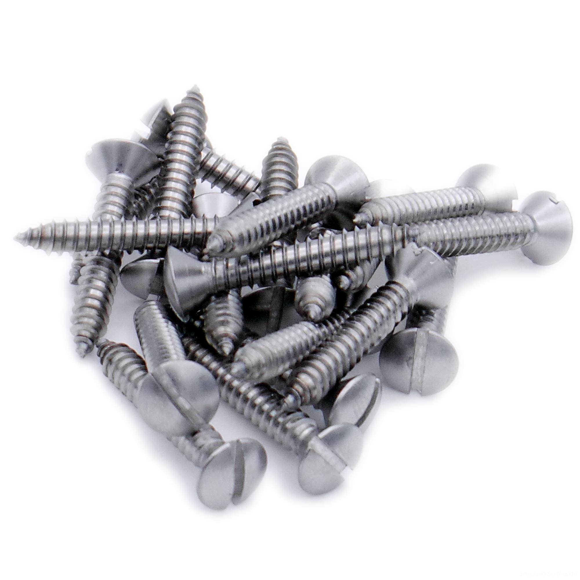 No.12 x 0.5 (5.5mm x 13mm) Slot Raised Countersunk Self-Tapping Screw - Stainless Steel (A2) (Pack of 20)
