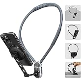 Magnetic Neck Phone Holder for Recording, Hands-Free POV/Vlog Video Filming, Content Creator Essentials for Indoor/Outdoor, Cooking/Riding, 4 in 1 Neck Mount for iPhone Cell Phone Android (650mm)