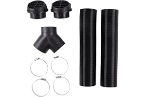 ZTUOAUMA 75mm 3'' Diesel Heater Air Duct Hose Y-Branch Connector Bulging Outlet Vent Clips Kit Compatible with Eberspacher Webasto Air Diesel Parking Heaters 5KW