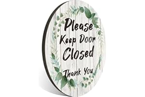 FTONENI Please Keep Door Closed Sign for House, Front Door Thank You Sign for Indoor/Outdoor Home, Office or Business Use, 4" x 5" (with Strong Adhesive Tape) - PMB019 Multicolor