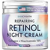 Night Cream Face Moisturizer for Women with Retinol, Collagen, Niacinamide, Anti Aging Overnight Face Mask, Made in USA, Niacinamide Serum Facial Moisturizer Anti Wrinkle Cream for Women, 1.7oz