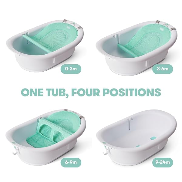 FRIDA BABY 4-IN-1 GROW-WITH-ME BABY BATHTUB, BABY TUB FOR NEWBORNS TO TODDLER WITH REMOVABLE BATH SEAT & BACKREST FOR BATH SUPPORT IN TUB
