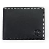 Timberland Men's Leather Wallet With Attached Flip Pocket | Leather passcase wallet, 4.25 x 3.5 in. closed with five card slots, two clear ID windows and a full-length bill compartment.