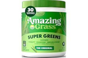 Amazing Grass Super Greens Powder Original, 30 Servings, 8.5 oz | Organic Greens Superfood Powder with Spirulina, Beet Root, 