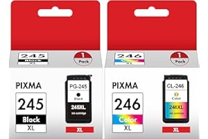 WEKVA 245XL Black and The 246XL Color Replacement for Canon 245XL 246XL Combo Pack Works for Canon Pixma MX490 MX492 MG2522 MG3022 MG2520 TS3100 TS3122 TS3300 TS3322 TR4522 Printer (1 Black, 1 Color)