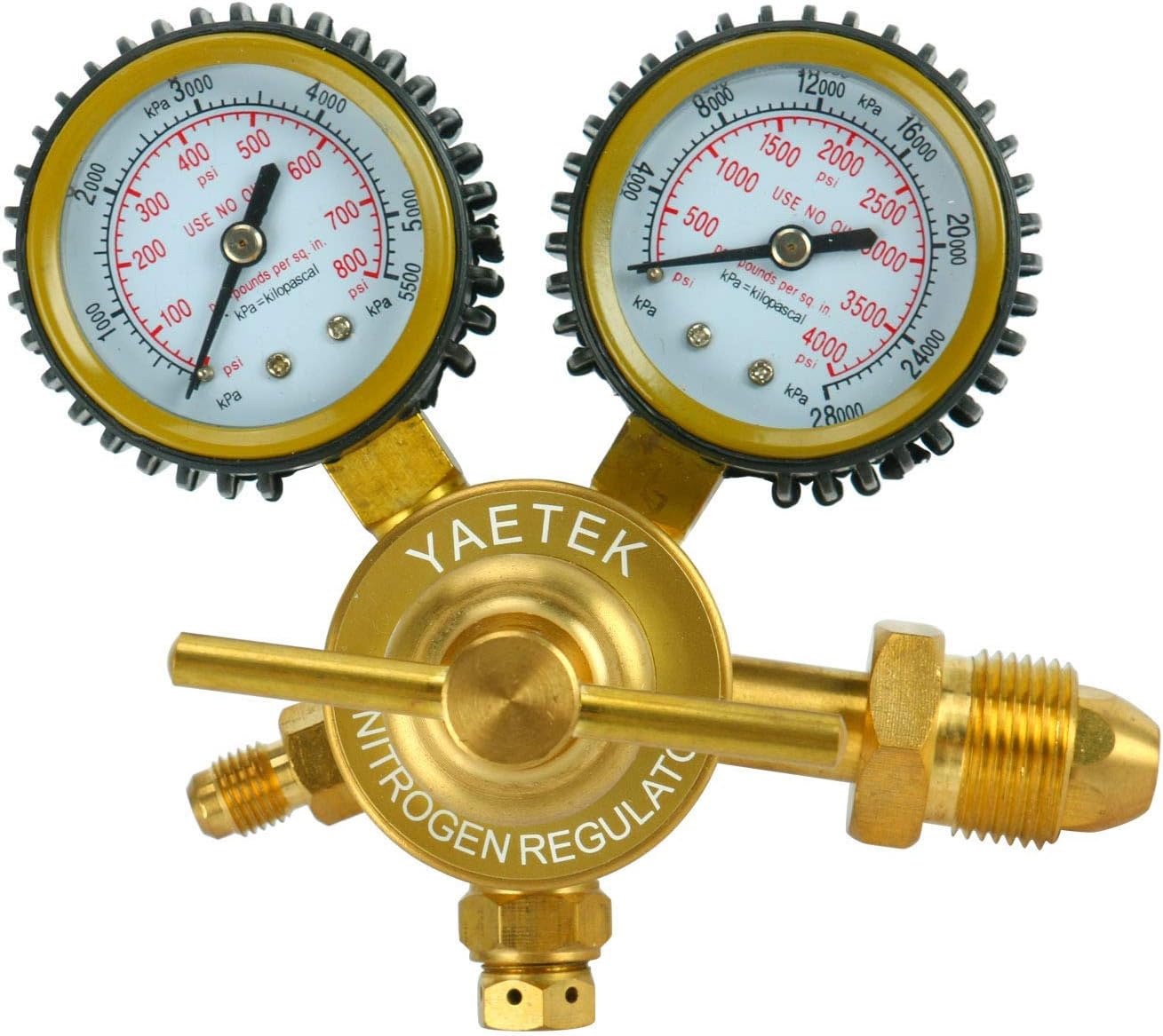 YaeTek Nitrogen Regulator with Pressure Gauge CGA580 Inlet Connection