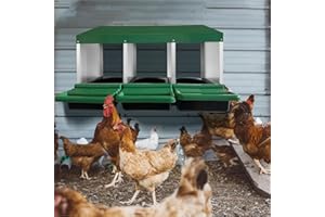 Chicken Nesting Boxes, 3 Compartment Roll Out Nesting Box with Swing Perch and Rollout Egg Collection,Chicken Coop Nesting Bo