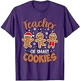 Teacher of Smart Cookies Gingerbread Christmas Teacher Cute T-Shirt