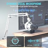 FIFINE K688CTW White Podcast Microphone Kit with Boom Arm XLR/USB view 3
