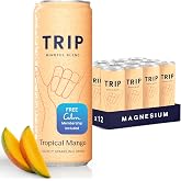 TRIP Calm Drink, Non-Alcoholic Adaptogen Mocktail, Tropical Mango 12 pack | Lightly Sparkling Seltzer with 120mg Magnesium and Botanical Blend, Non-GMO, Vegan, No added sugar, Alcohol alternative, 12oz