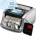 Money Counter Machine Tamodeix Bill Counter with Value Count, Dollar, Euro, MXN, UV/MG/IR/DD/DBL/HLF/CHN Counterfeit Detection Money Counter, Add and Batch Modes, Cash Counter with LCD Display