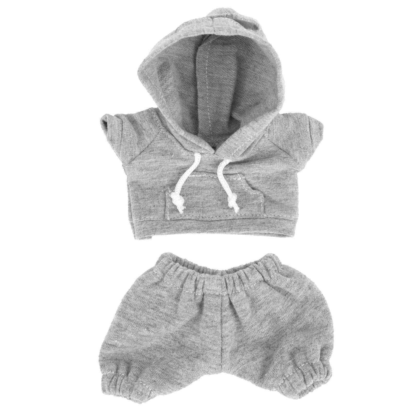 Doll Clothes Set, Cute Casual Style 17cm/6.69in Doll Costume Outfit Includes Hoodie & Pant Kawaii Clothing Accessories for Collectors Decor & Display (Gray)