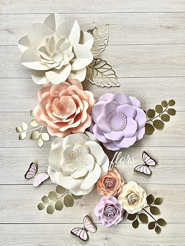 Kit De Flores De Papel Gigantes Y Mariposas 3d Decoracion Eventos Amazon Com Mx Handmade