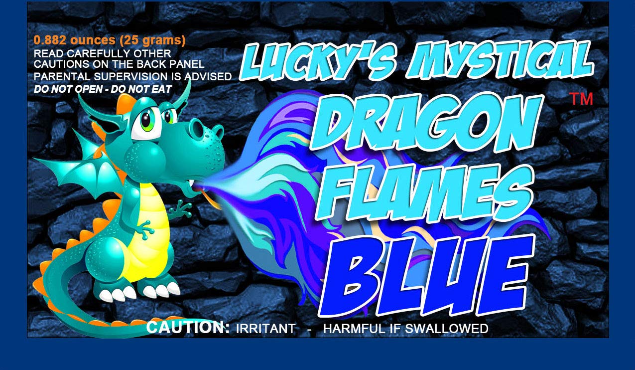 Mystical Fire Dragon Flames Blue Flame Colorant Vibrant Long-Lasting Pulsating Blue Flame Color Changer for Indoor or Outdoor Use 25-gram Packets 6 Pack
