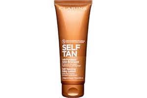 Clarins Self Tanning Milky Lotion | Self Tanner For Face and Body | Natural, Long-Lasting, Streak-Free, Sun-Kissed Glow and 24-Hour Hydration* | Non-Staining | Contains Glycerin