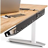 PAMO Cable Management Under Desk for Easy mounting Under-Table I Set of 3 - with 10X Cable Ties I Desk Organizer for Office/H
